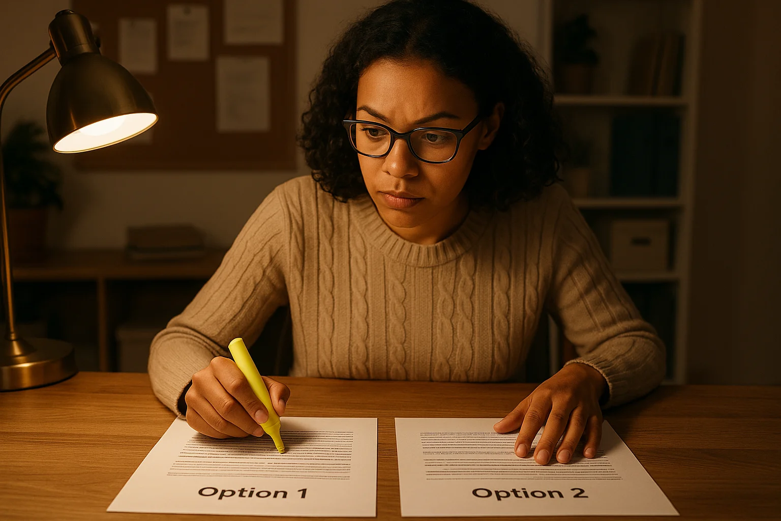 Nonprofit marketer comparing two ad copy versions to determine which performs better