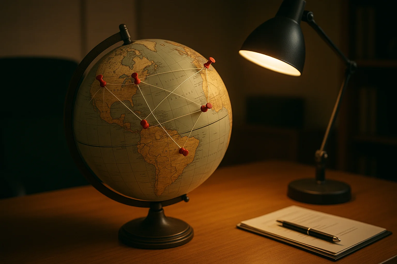 Globe with location pins representing the strategic geographic targeting decisions for international nonprofits