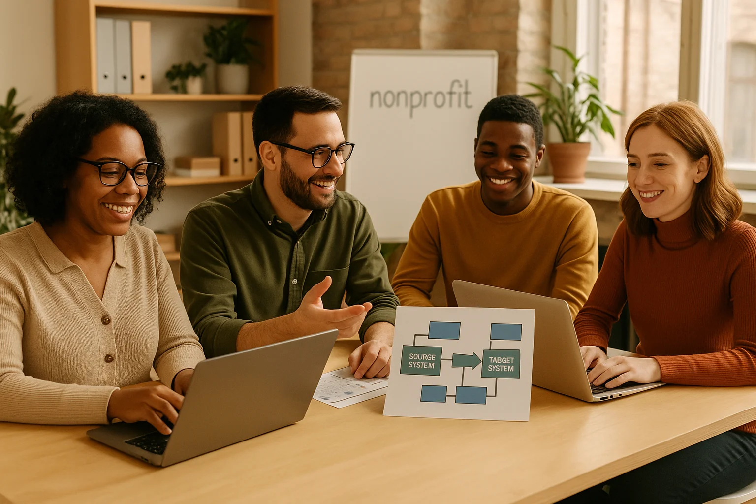 Nonprofit team working together to transition their Microsoft Ad Grant campaigns to Google Ads