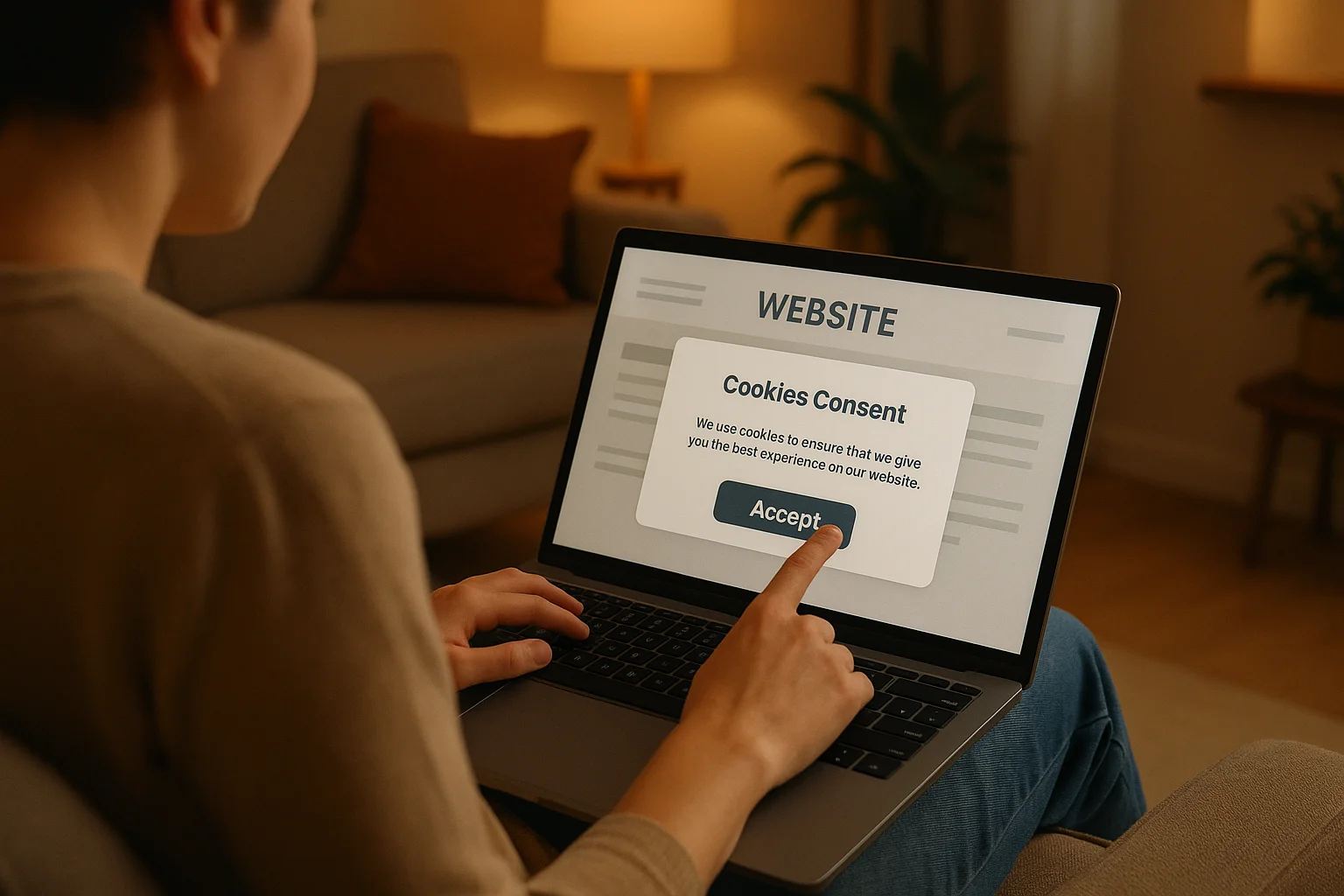 Website visitor accepting cookie consent, representing the Consent Mode interaction