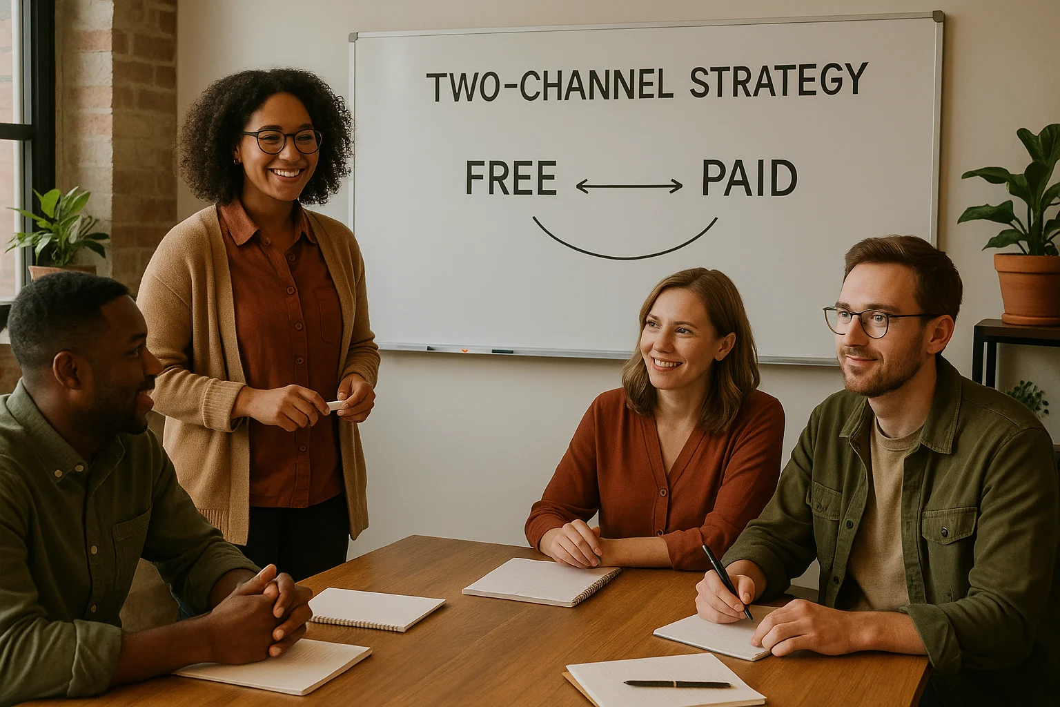 Nonprofit team planning a hybrid strategy combining Google Ad Grant with paid Google Ads