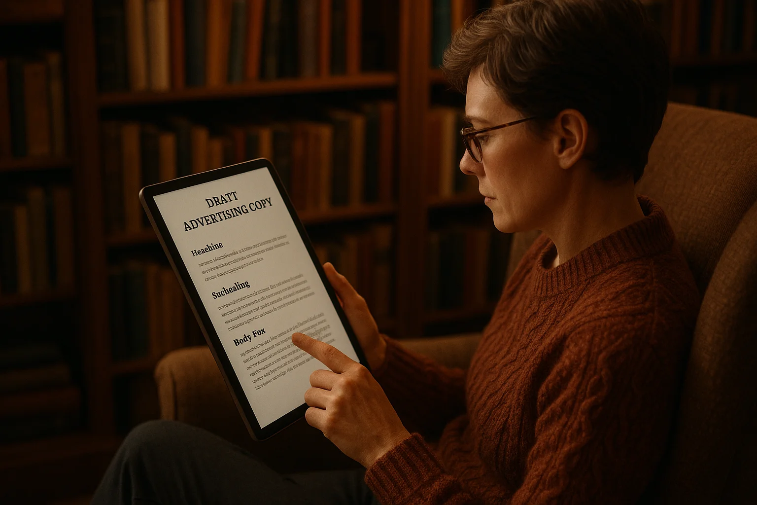 Nonprofit marketer reviewing ad copy drafts for their Google Ad Grant Responsive Search Ads