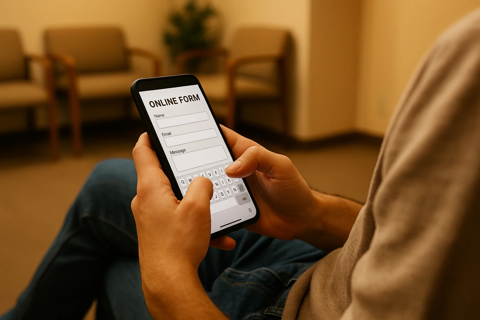 Person easily completing a mobile form representing optimized landing page conversion on mobile devices